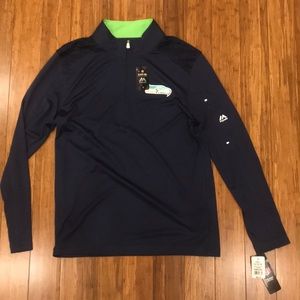 Seattle Seahawks Majestic Qtr Zip Sweatshirt Sz M
